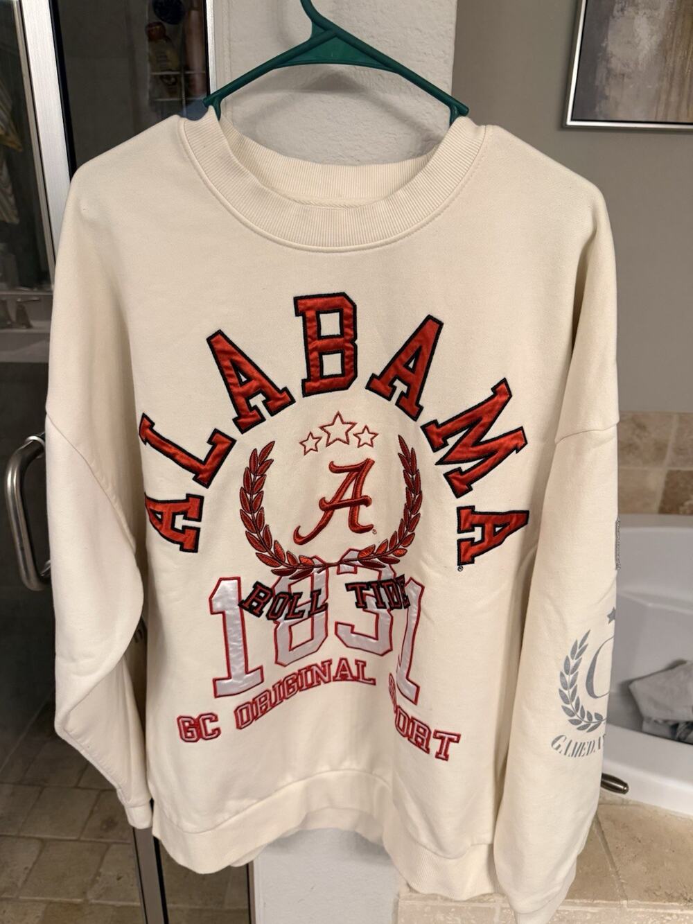 Alabama Crimson Tide Oversized Crewneck Sweatshirt Women’s Large Gameday Couture